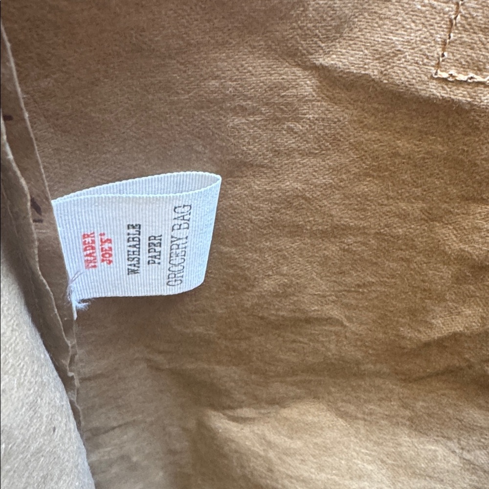 Trader Joe's Brown Reusable Tote Bag with Red Logo - Picture 2 of 4